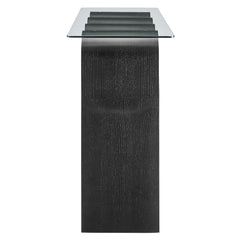 Ondine Black Glass Top 50" Console Table - Ornate Home