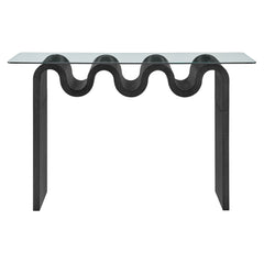 Ondine Black Glass Top 50" Console Table - Ornate Home