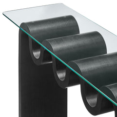 Ondine Black Glass Top 50" Console Table - Ornate Home