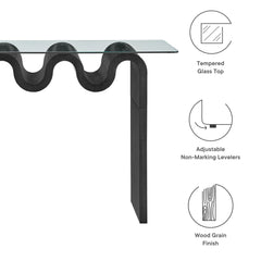 Ondine Black Glass Top 50" Console Table - Ornate Home