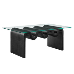 Ondine Black Glass Top Coffee Table - Ornate Home