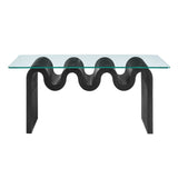 Ondine Black Glass Top Coffee Table - Ornate Home