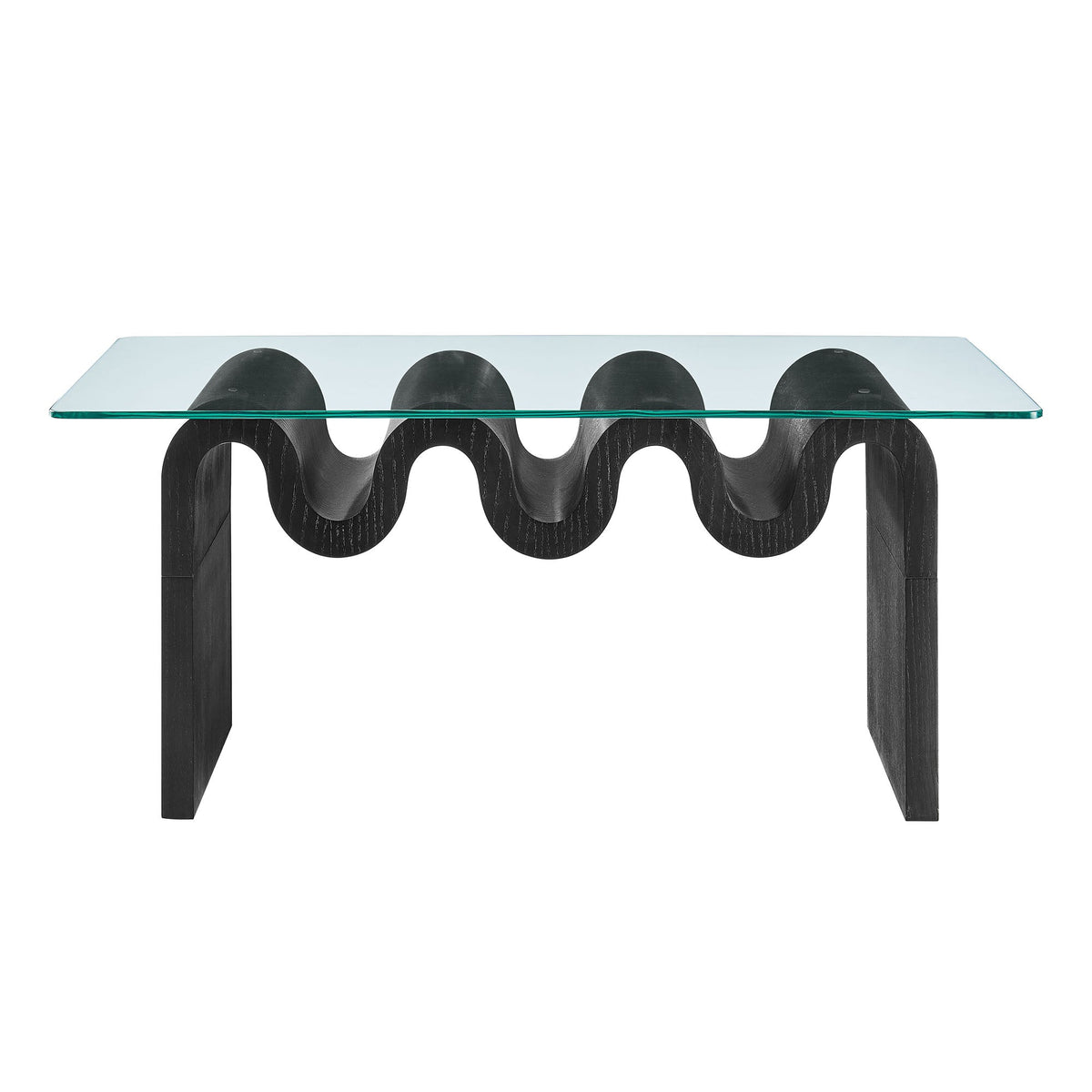 Ondine Black Glass Top Coffee Table - Ornate Home
