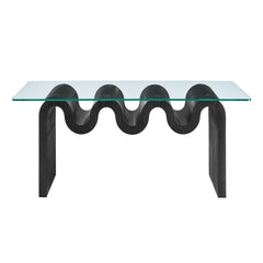 Ondine Black Glass Top Coffee Table - Ornate Home