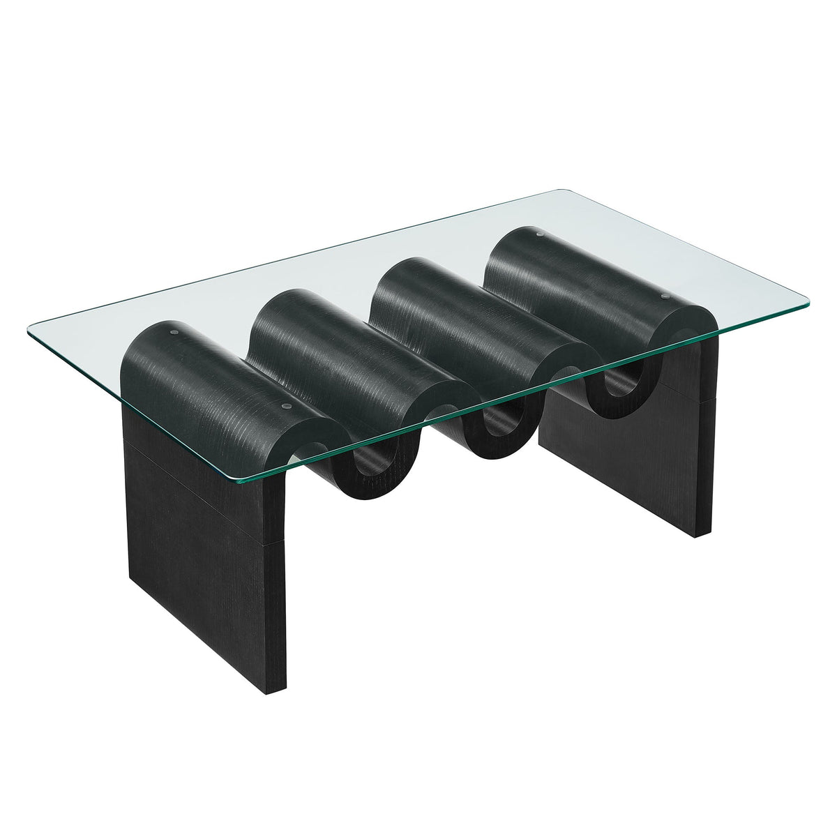 Ondine Black Glass Top Coffee Table - Ornate Home