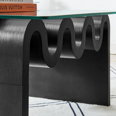 Ondine Black Glass Top Coffee Table - Ornate Home