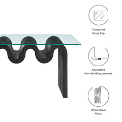 Ondine Black Glass Top Coffee Table - Ornate Home