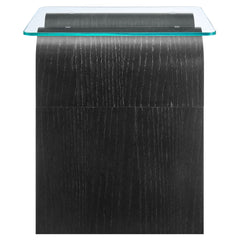 Ondine Black Glass Top Side Table - Ornate Home