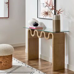 Ondine Natural Glass Top 50" Console Table - Ornate Home