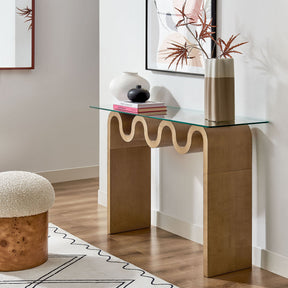 Ondine Natural Glass Top 50" Console Table - Ornate Home