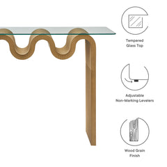 Ondine Natural Glass Top 50" Console Table - Ornate Home