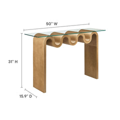 Ondine Natural Glass Top 50" Console Table - Ornate Home