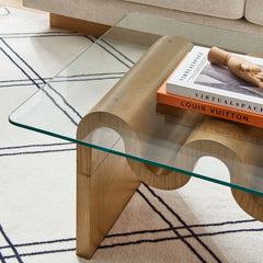 Ondine Natural Glass Top Coffee Table - Ornate Home
