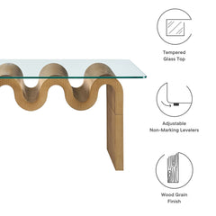 Ondine Natural Glass Top Coffee Table - Ornate Home