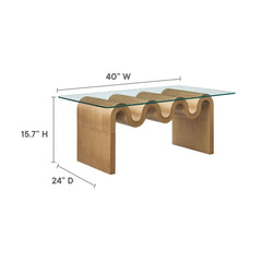 Ondine Natural Glass Top Coffee Table - Ornate Home