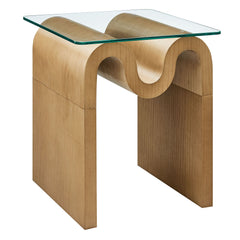 Ondine Natural Glass Top Side Table - Ornate Home