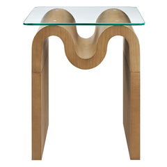Ondine Natural Glass Top Side Table - Ornate Home