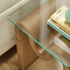 Ondine Natural Glass Top Side Table - Ornate Home