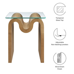 Ondine Natural Glass Top Side Table - Ornate Home