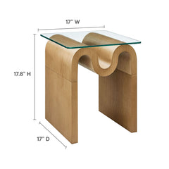 Ondine Natural Glass Top Side Table - Ornate Home
