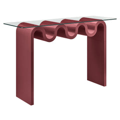 Ondine Spiced Apple Glass Top 50" Console Table - Ornate Home