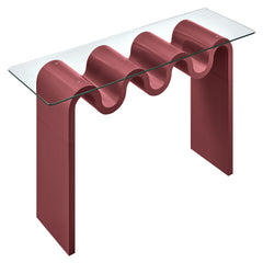 Ondine Spiced Apple Glass Top 50" Console Table - Ornate Home