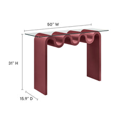 Ondine Spiced Apple Glass Top 50" Console Table - Ornate Home