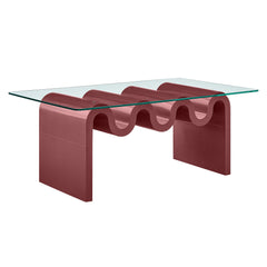 Ondine Spiced Apple Glass Top Coffee Table - Ornate Home