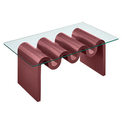 Ondine Spiced Apple Glass Top Coffee Table - Ornate Home