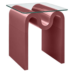Ondine Spiced Apple Glass Top Side Table - Ornate Home