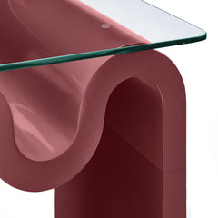 Ondine Spiced Apple Glass Top Side Table - Ornate Home