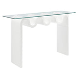 Ondine White Glass Top 50" Console Table - Ornate Home