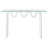 Ondine White Glass Top 50" Console Table - Ornate Home