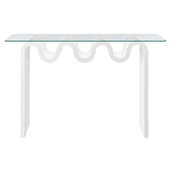 Ondine White Glass Top 50" Console Table - Ornate Home