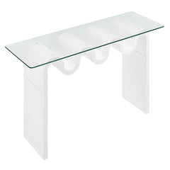 Ondine White Glass Top 50" Console Table - Ornate Home