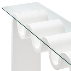 Ondine White Glass Top 50" Console Table - Ornate Home