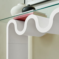 Ondine White Glass Top 50" Console Table - Ornate Home