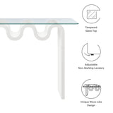 Ondine White Glass Top 50" Console Table - Ornate Home
