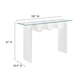 Ondine White Glass Top 50" Console Table - Ornate Home