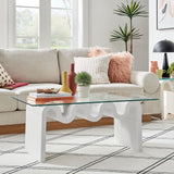 Ondine White Glass Top Coffee Table - Ornate Home