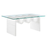 Ondine White Glass Top Coffee Table - Ornate Home