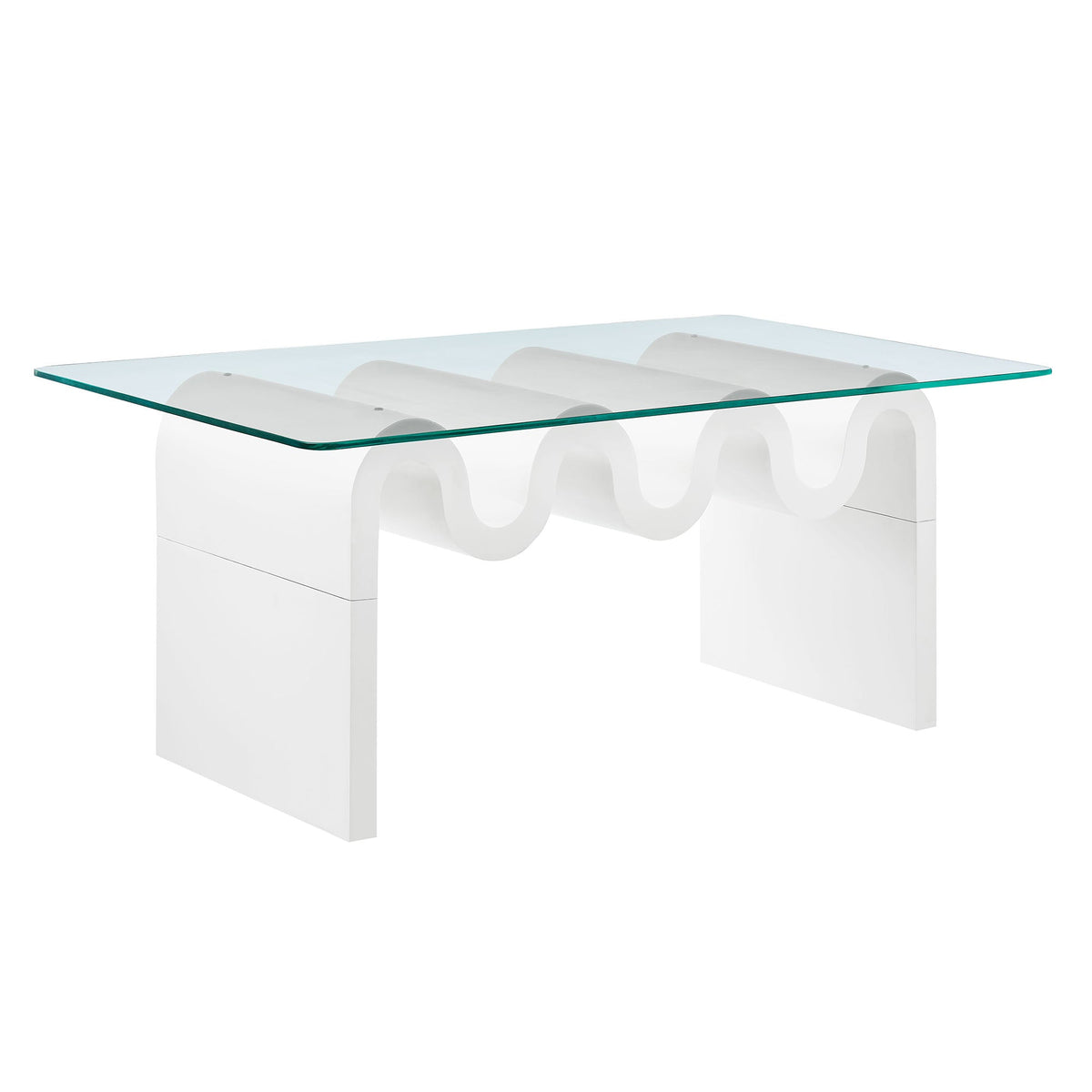 Ondine White Glass Top Coffee Table - Ornate Home