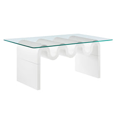 Ondine White Glass Top Coffee Table - Ornate Home