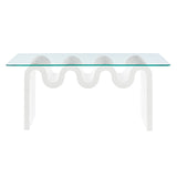 Ondine White Glass Top Coffee Table - Ornate Home