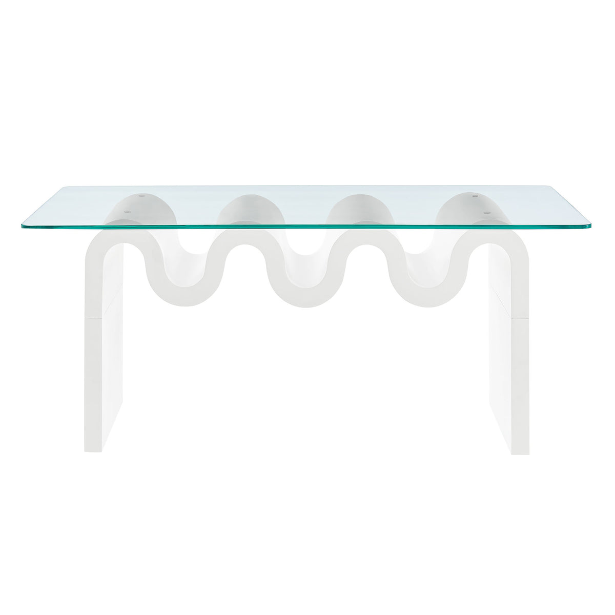 Ondine White Glass Top Coffee Table - Ornate Home