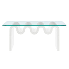 Ondine White Glass Top Coffee Table - Ornate Home
