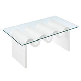 Ondine White Glass Top Coffee Table - Ornate Home