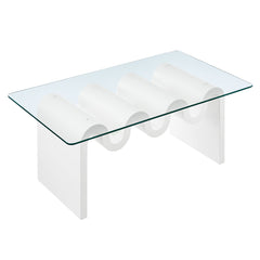 Ondine White Glass Top Coffee Table - Ornate Home