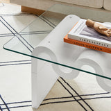 Ondine White Glass Top Coffee Table - Ornate Home