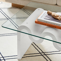 Ondine White Glass Top Coffee Table - Ornate Home